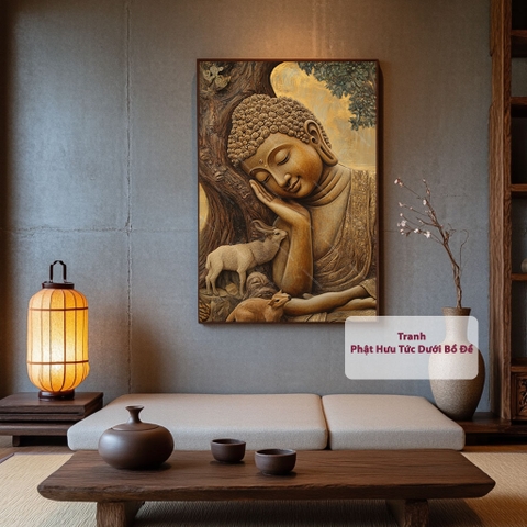 Tranh Phật Hưu Tức Dưới Bồ Đề | PG98