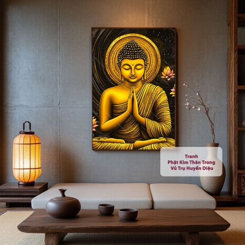 Tranh Phật Kim Thân Trong Vũ Trụ Huyền Diệu | PG95