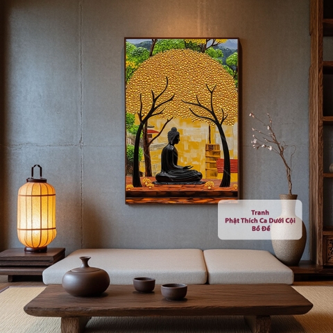 Tranh Phật Thích Ca Dưới Cội Bồ Đề | PG80