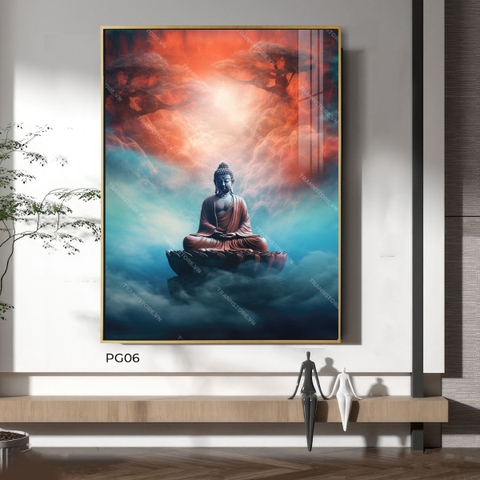 Tranh Phật Thích Ca Thiền Định Giữa Thiên Địa | PG06