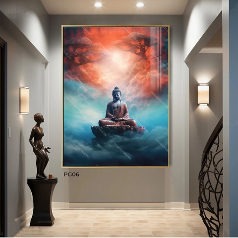 Tranh Phật Thích Ca Thiền Định Giữa Thiên Địa | PG06