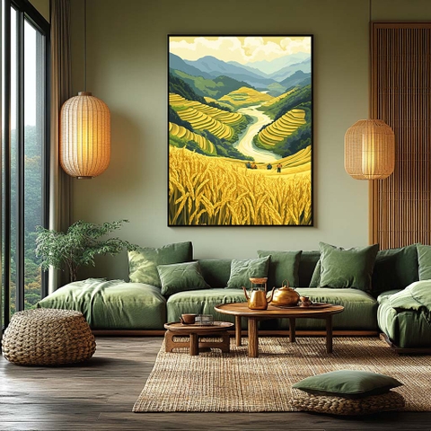 Tranh Ruộng Bậc Thang Mùa Lúa Chín | PC06