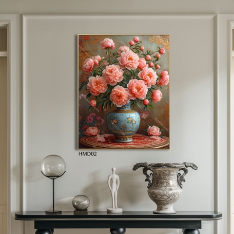 Tranh Sắc Hồng Mẫu Đơn | HMD02
