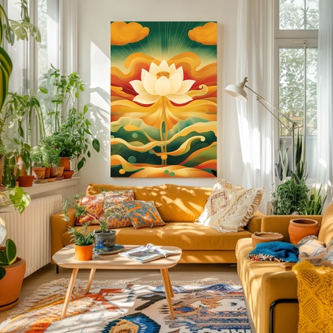 Tranh Sen Vàng Huyền Diệu | HS24