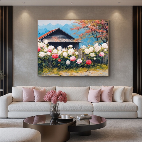 Tranh Sơn Trang Hoa Mẫu Đơn Nở | HMD32