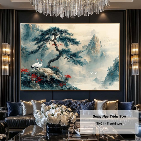 Tranh Song Hạc Triều Sơn  |TH01
