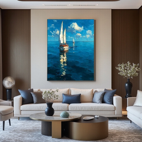 Tranh Thuyền Buồm Viễn Hành Phú Quý | PT18