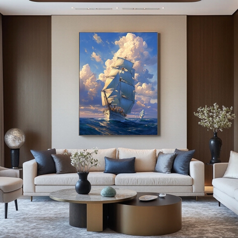 Tranh Thuyền Buồm Vượt Sóng | PT16