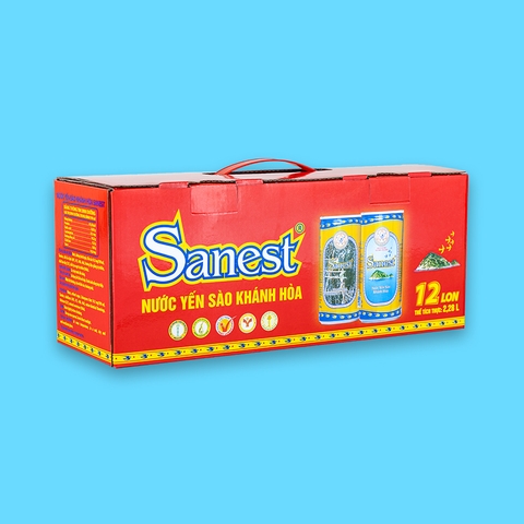 Nước yến sào Khánh Hòa Sanest hộp 12 lon 190ml