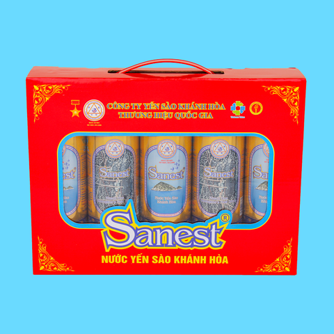 Nước yến sào Khánh Hòa Sanest hộp quà tặng 5 lon 190ml