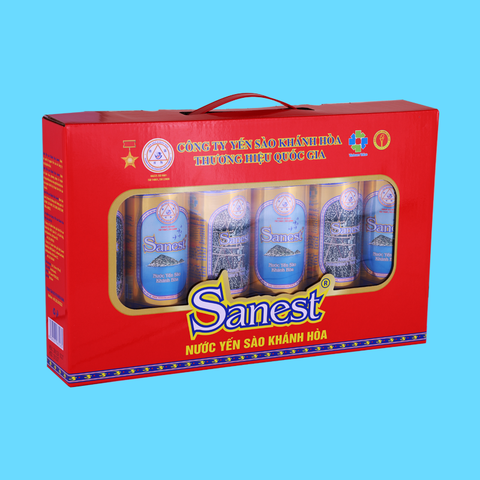 Nước yến sào Khánh Hòa Sanest hộp 6 lon 190ml hộp quà tặng
