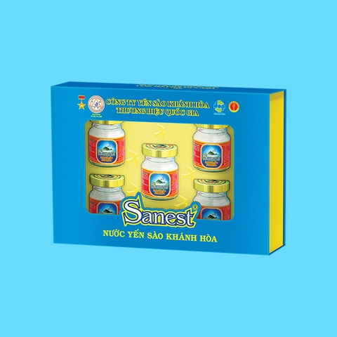 Nước yến sào Khánh Hòa Sanest hộp 5 lọ 70ml