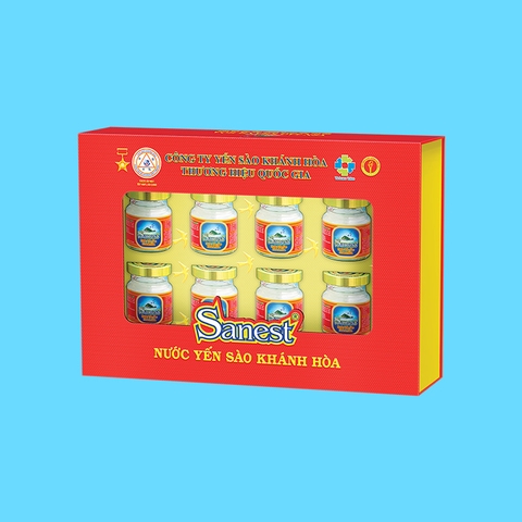 Nước yến sào Khánh Hòa Sanest hộp 8 lọ 70ml Quà tặng
