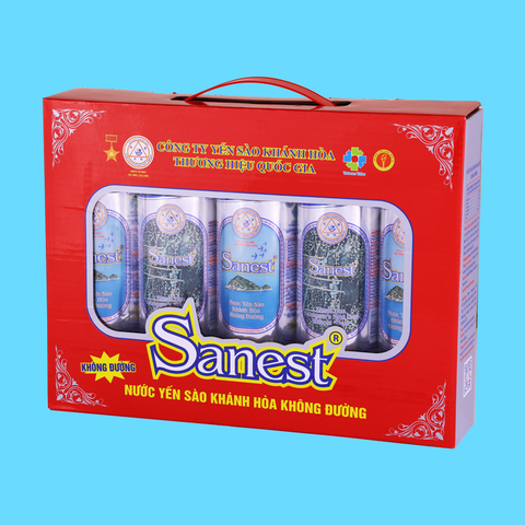 Nước yến sào Khánh Hòa Sanest không đường hộp quà tặng 5 lon 190ml