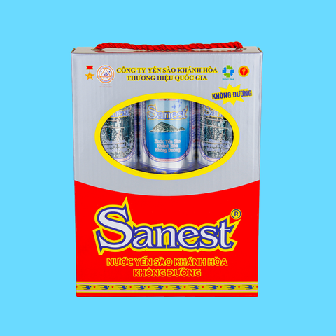 Nước yến sào Khánh Hòa Sanest không đường hộp 6 lon 190ml