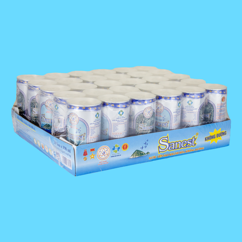 Nước yến sào Khánh Hòa Sanest không đường Khay 30 lon 190ml