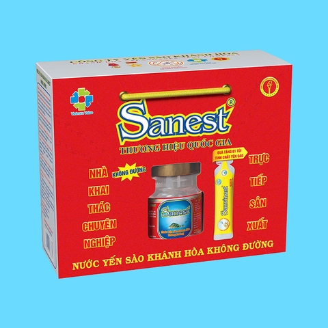 Nước yến sào Khánh Hòa Sanest không đường hộp 6 lọ 70ml