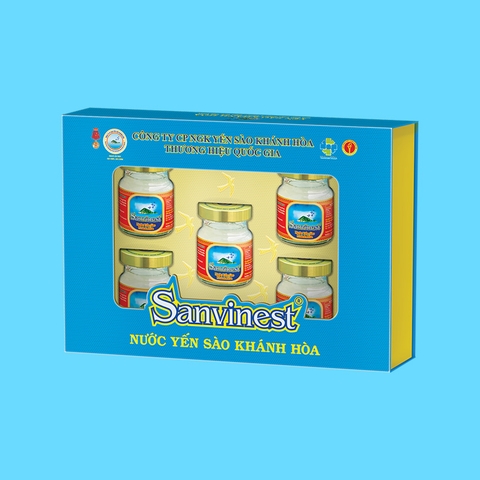 Nước yến sào Khánh Hòa Sanvinest hộp 5 lọ 70 ml