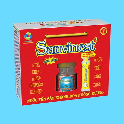 Nước yến sào Khánh Hòa Sanvinest không đường hộp 6 lọ 70ml