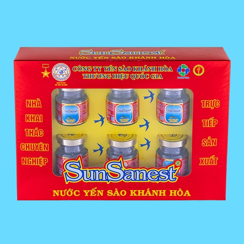 Nước yến sào Khánh Hòa SunSanest hộp 6 lọ 70ml