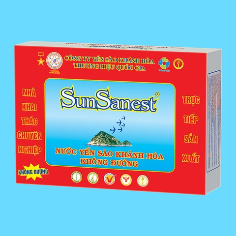 Nước yến sào Khánh Hòa SunSanest không đường hộp 6 lọ 70ml