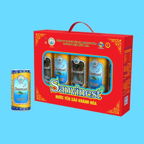 Nước yến sào Khánh Hòa Sanvinest hộp quà tặng 5 lon 190ml
