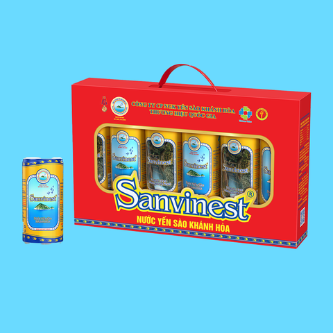 Nước yến sào Khánh Hòa Sanvinest hộp 6 lon 190ml hộp quà tặng