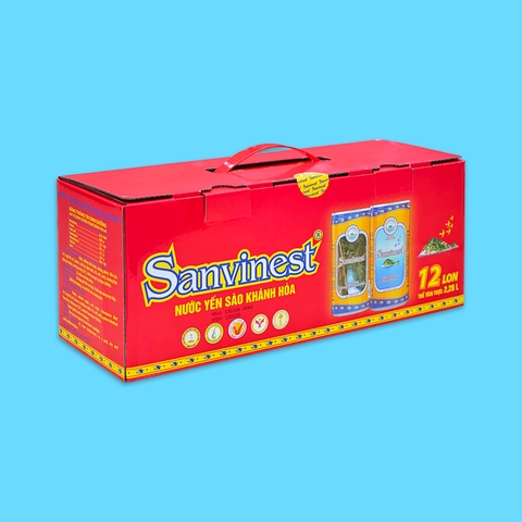 Nước yến sào Khánh Hòa Sanvinest hộp 12 lon 190ml