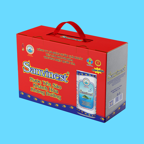 Nước yến sào Khánh Hòa Sanvinest không đường thùng 24 lon 190ml