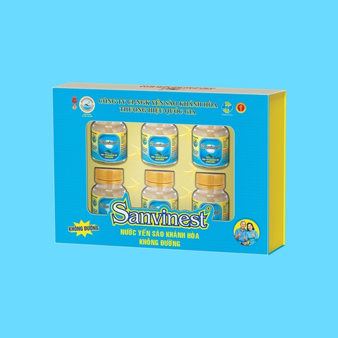 Nước yến sào Khánh Hòa Sanvinest không đường dành cho người cao tuổi hộp 6 lọ 70 ml