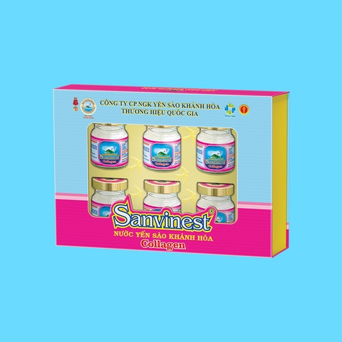 Nước yến sào Khánh Hòa Sanvinest Collagen hộp 6 lọ  70 ml