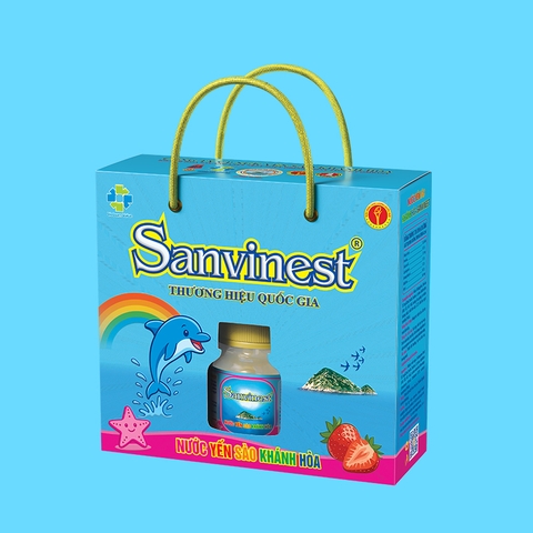 Nước yến sào Khánh Hòa Sanvinest vị dâu hộp 6 lọ 62 ml
