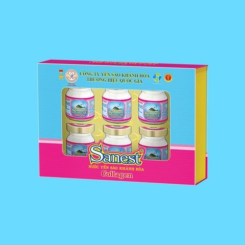 Nước yến sào Khánh Hòa Sanest Collagen hộp 6 lọ 70ml