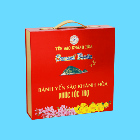 Bánh Yến sào Khánh Hòa Phúc Lộc Thọ hộp 6 bánh PLT + 1 hộp Cookie