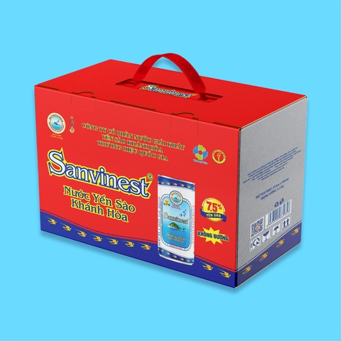 Nước yến sào Khánh Hòa Sanvinest không đường thùng 24 lon 190ml