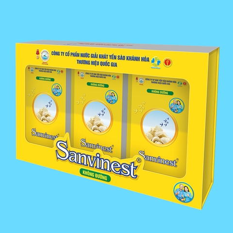 Hộp QT Tinh chất Yến sào Khánh Hòa Sanvinest không đường dành cho người cao tuổi - 30 Túi 25ml