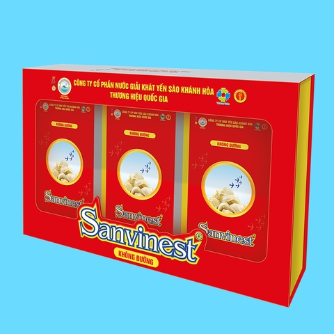 Hộp QT Tinh chất Yến sào Khánh Hòa Sanvinest không đường - 30 Túi 25ml