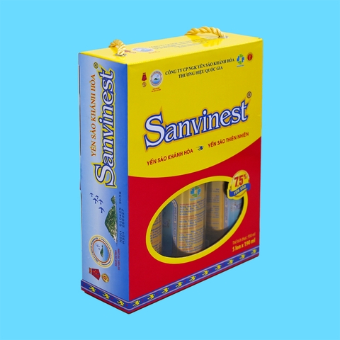 Nước yến sào Khánh Hòa Sanvinest hộp 5 lon 190ml