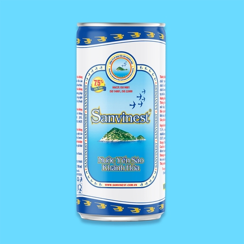 Nước yến sào Khánh Hòa Sanvinest không đường lon 190ml
