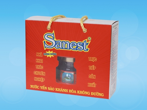 Nước yến sào Khánh Hòa Sanest không đường hộp 6 lọ 70ml