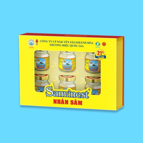 Nước yến sào Khánh Hòa Sanvinest Fucoidan nhân sâm hộp 6 lọ 70ml