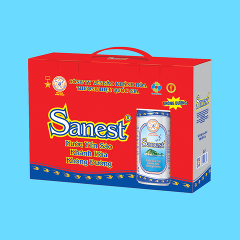 Nước yến sào Khánh Hòa Sanest không đường thùng 24 lon 190ml