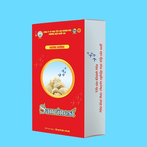 Tinh chất Yến sào Khánh Hòa Sanvinest không đường - Hộp 5 túi 25ml