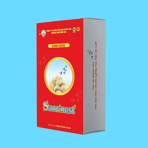 Tinh chất Yến sào Khánh Hòa Sanvinest không đường - Hộp 10 Túi 25ml