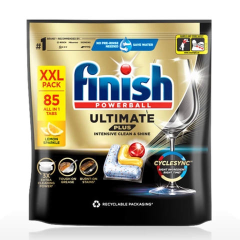 Viên rửa bát Finish quantum Ultimate Plus 85 viên Hương Chanh