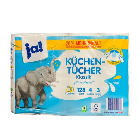 Giấy nhà bếp đa năng Ja 3 lớp 8 cuộn 128 tờ/cuộn