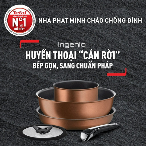 Bộ nồi chảo cán rời chống dính 5 món Tefal Ingenio Resource L6759522