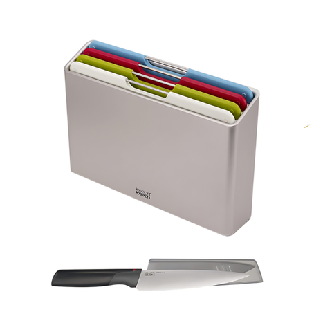 Bộ 4 thớt Joseph Joseph 98995 Folio kèm 1 dao nhà bếp