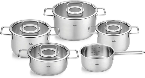 Bộ nồi Fissler Pure 5 món nắp kính có quánh 086-115-05-000