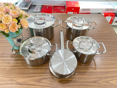 Bộ nồi Fissler Original Profi Collection 5 (4 nồi 1 quánh, nắp inox)